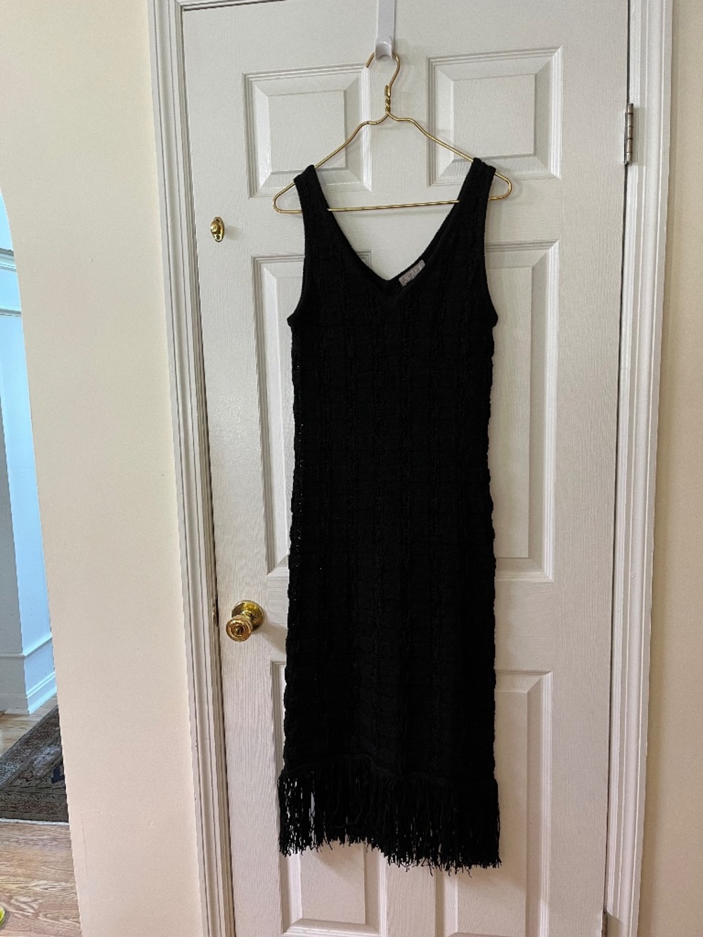 J.Crew black Fringe-trim sweater-dress